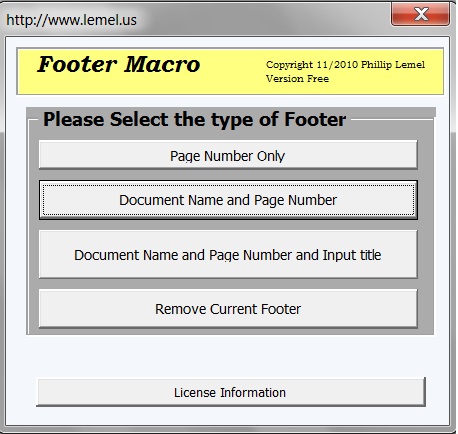 Footer Macro